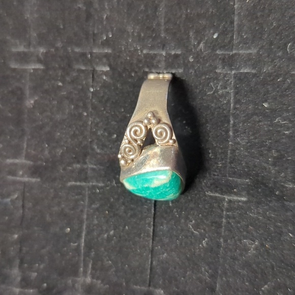EUC Vintage Amazonite Adjustable Sterling Silver Ring - Picture 3 of 5